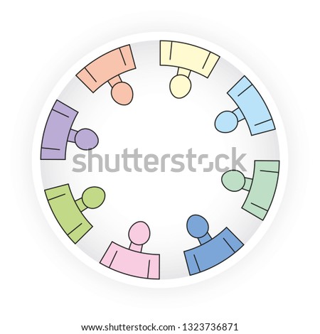 A circle of people. Vector illustration