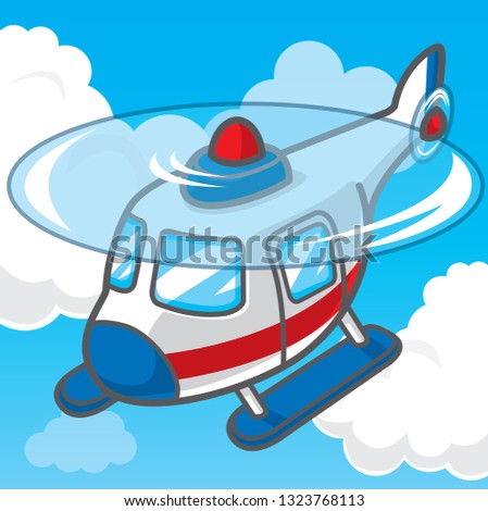 Helicopter cartoon, cute cartoon, cute vector