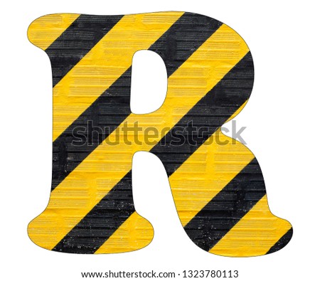Letter R - Yellow and black lines