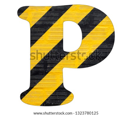 Letter P - Yellow and black lines