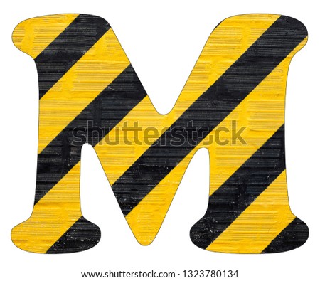 Letter M - Yellow and black lines