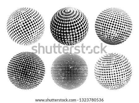 grunge halftone sphere