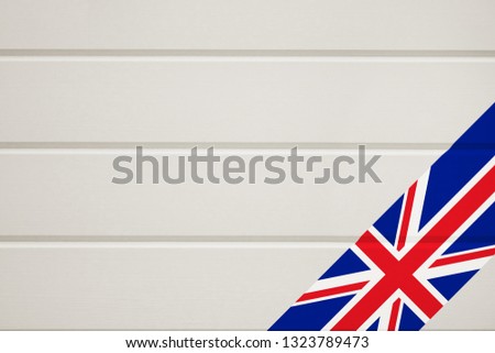 England, the national flag painted on the board wall
