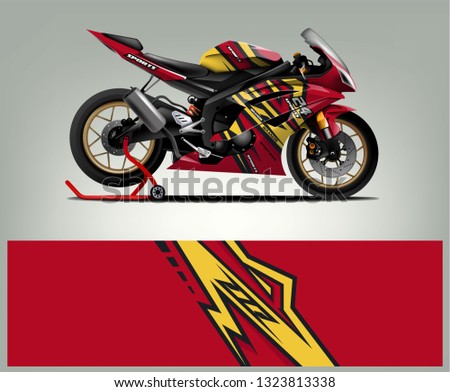 motorcycle decal design vector kit. abstract background graphics for motorcycle Racing decal and vinyl wrap - Vector