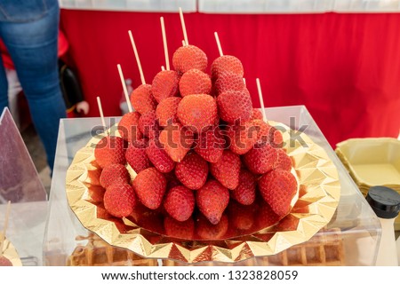 Fresh Strawberry in a market