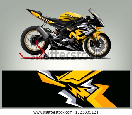 Sport motorcycle wrap design. Racing background livery for racing motorcycle vinyl wrap vector 
