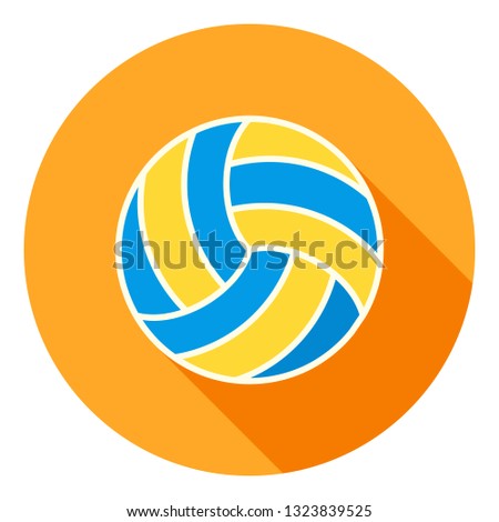 Volleyball vector icon, Volley Sports icon, Sports ball symbol. Modern, flat long shadow vector icon for web site, mobile app, presentation