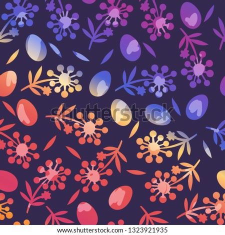 Flower seamless pattern  for Happy Easter day. Vector illustration