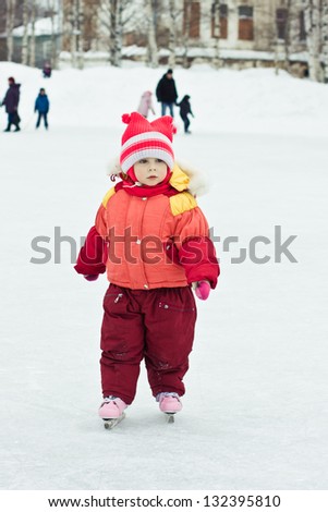 The girl in the skate on the ice.