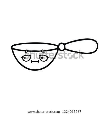line drawing cartoon of a measuring spoon