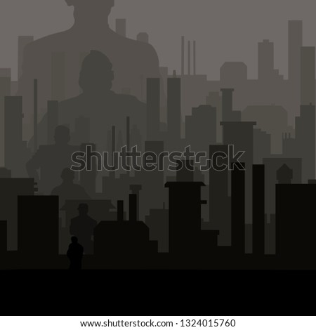 night city and the people in it. Concept vector illustration