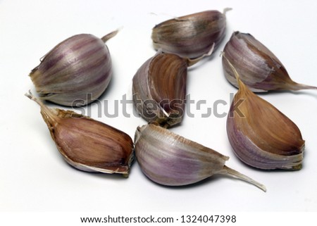 Garlic on white background isolated.