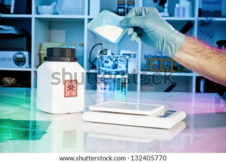 Preparation of hazardous solution in the lab