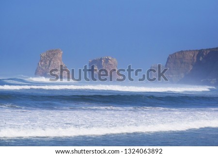 swell on hendaya beach France abstract background Royalty-Free Stock Photo #1324063892