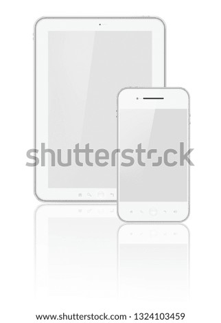Tablet and phone isolated on white