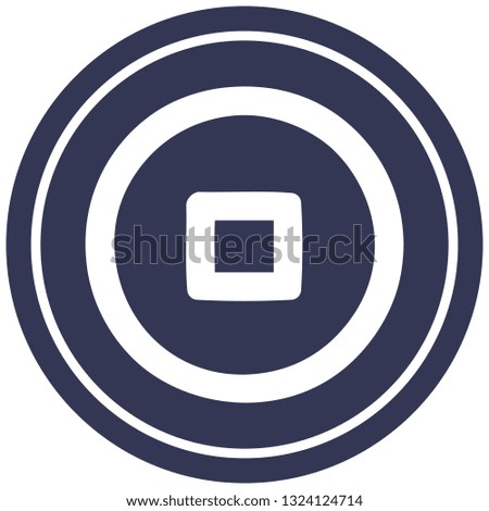 stop button circular icon symbol