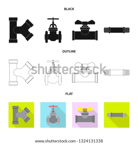 Vector illustration of pipe and tube icon. Collection of pipe and pipeline vector icon for stock.