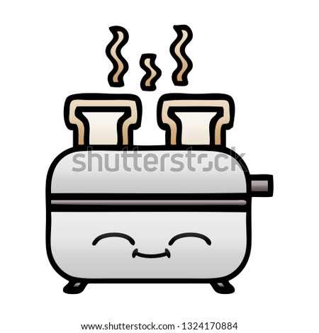 gradient shaded cartoon of a of a toaster