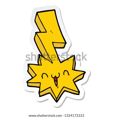 sticker of a cartoon lightning bolt