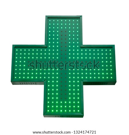 green medicine cross isolated on white background. for design.