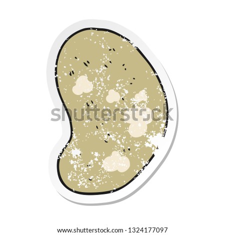 retro distressed sticker of a cartoon potato