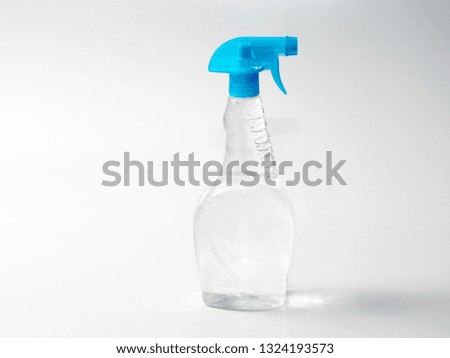 cleaning materials, colored plastic packaging