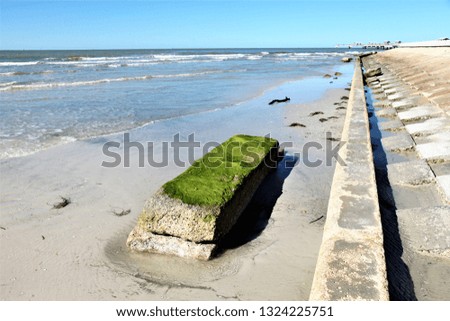 Retaining wall on the beach.