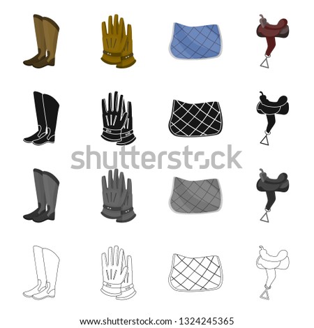 Isolated object of equipment and riding sign. Collection of equipment and competition vector icon for stock.