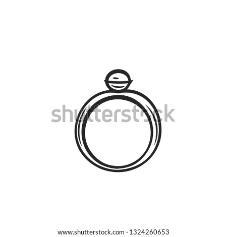 Jewelry Ring icon. Outline hand drawn vector illustration.