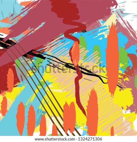 Abstract colorful paint brush and strokes, scribble pattern background. creative colorful nice brush strokes and hand drawn background