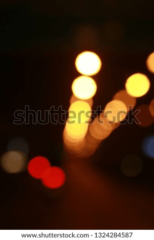 Abstract Bokeh of lighting on the road