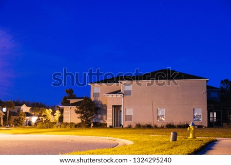 A typical Florida house at night