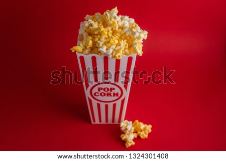 pop corn with red background