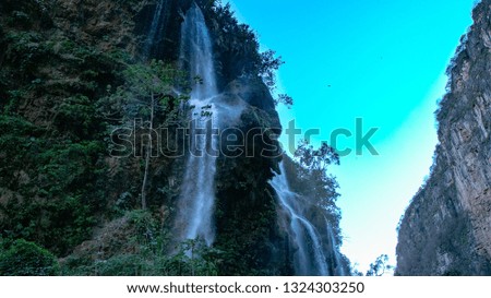Magnificent charming waterfalls of Chiapas. Quality natural background