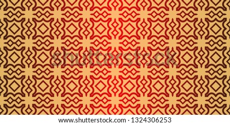Geometric Pattern, Lace Geometric Ornament. Ethnic Ornament. Vector Illustration. For Greeting Cards, Invitations, Cover Book, Fabric, Scrapbooks. Sunrise red color.