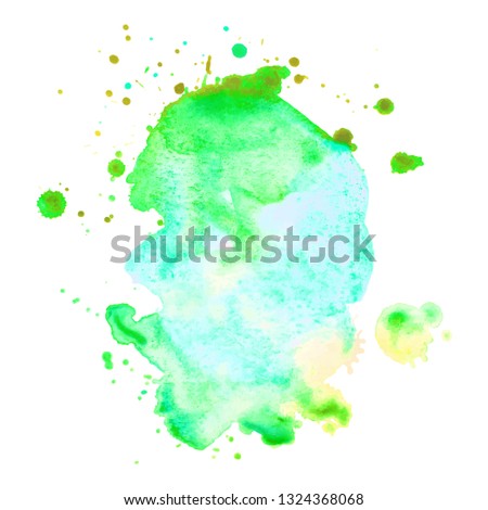 Abstract isolated colorful vector watercolor splash. Grunge element for paper design. Vector illustration