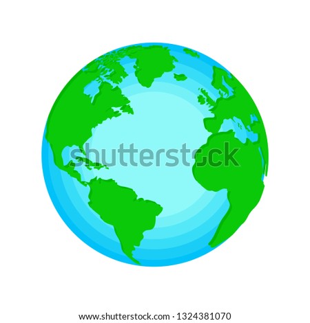 Isolated 3d earth planet. Vector illustration design