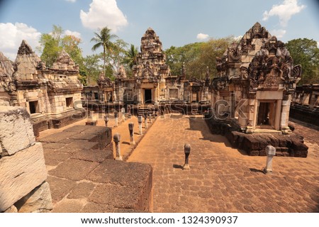Stone Castle in Thailand. Is An Ancient Khmer Hindu Temple Dedicated Shiva Made From Red Laterite Brick and Sandstone.