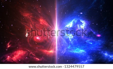 Space Nebulae.Stars of a planet and galaxy in a free space