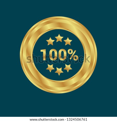 gold 100% Badge - label,sticker,emblem