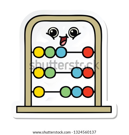 sticker of a cute cartoon abacus
