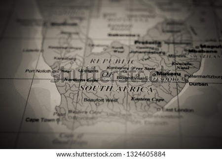 Republic of South Africa on map
