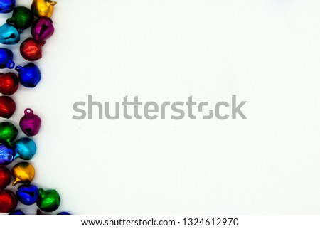 Jingle bells frame. colorful bells. Isolated . decorations. 