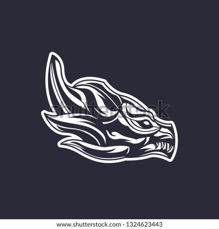 Modern dragon head logo esport