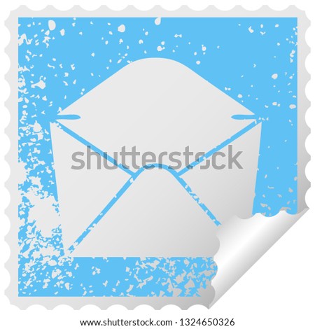distressed square peeling sticker quirky symbol envelope