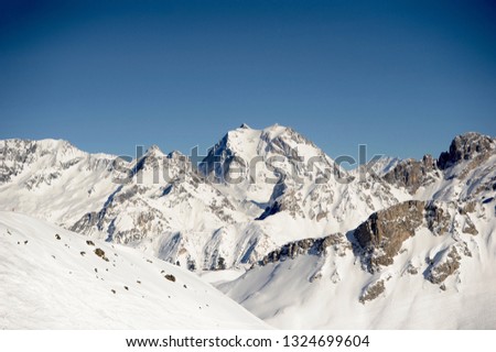 Snowy mountains scenery 