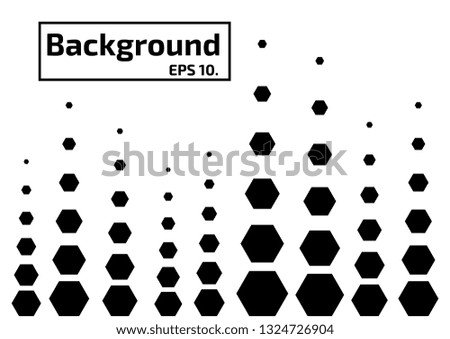 Black hexagon vector illustration background vector