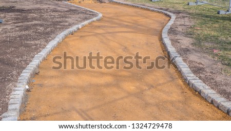 Road construction in the park