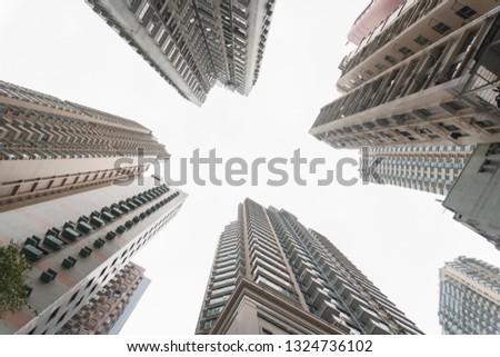 Modern skyscrapers in business district against