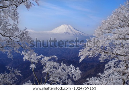 Mt. Fuji and fog deposit from Tanzawa mountain